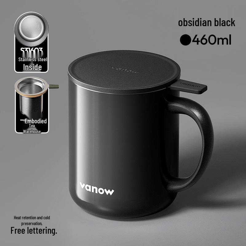 

Vanow Insulated Mug with Lid: Stainless Steel Tea Infuser and Water Separation for Men and Women 460ml
