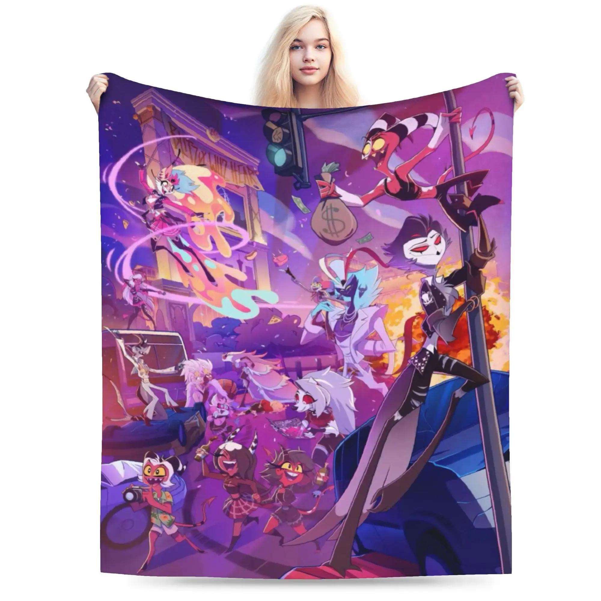 Hazbin Hotel Alastor Vox Blanket Flannel Cozy UltraSoft Throw Blanket for Bedding Bedspread 75x90cm