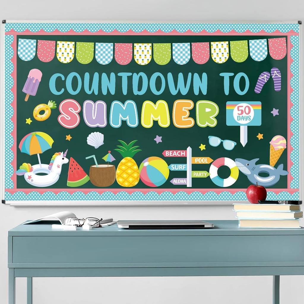 End of Year Bulletin Board Kit Countdown To Summer Classroom Decoration Summer Bulletin Board Set Ocean Beach It’s The Final Countdown Paper