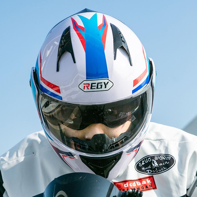 New national standard dual-lens open-face motorcycle helmet, suitable for men and women, all-season use, racing motorcycle winter helmet, warm helmet