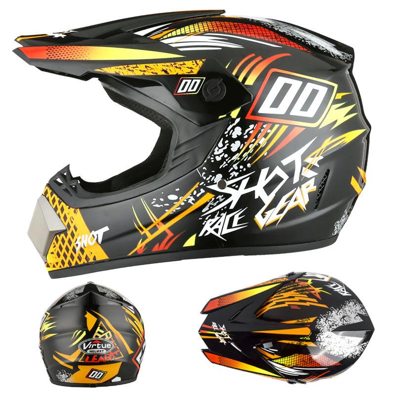 [Free Three-piece Set] Kart Off-road Helmet Electric Motorcycle Helmet Full Helmet for Mountain Downhill Competition