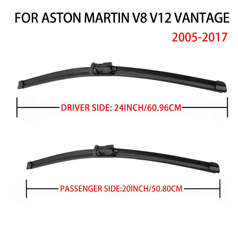 

For Aston Martin Vantage 2005-2017 24 +20 Car Wiper Blade Front Wipers Fit Push Button Arm Windscreen Auto Wiper Blades For Aston Martin&Vantage
