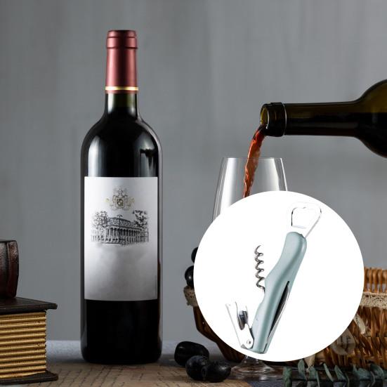 3 in 1 Wine Opener, Portable Beer Cap Lifter And Foil Cutter, Lever Corkscrew with Non Slip Handle, Stainless Steel Worm, Kitchen Bar Tool
