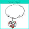 Beautiful Family Members Inlaid Colorful Rhinestone Love Heart Bracelet Gift For Moms And Daughters