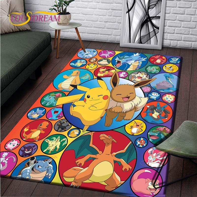 Anime Pokemon Pattern Carpets Living Room Anti-Skid Pikachu Area Rug Kids Bedroom Mats Yoga Mat Large Carpet Decor