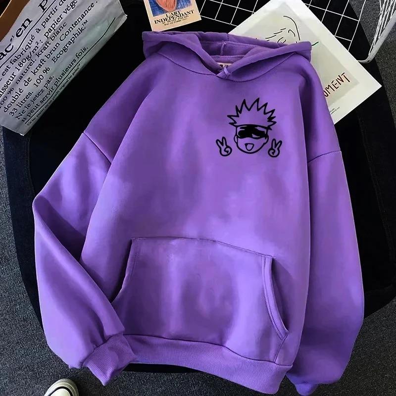 Frühling Herbst Unisex Jujutsu Kaisen Anime Hoodies Sweatshirts Große Animierte Designs Kawaii Gojo Satoru Grafik Streetwear