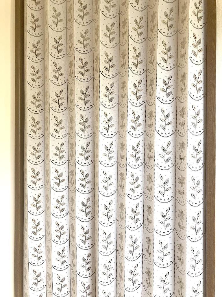 Accordion Room Adjustable 95 X Small Floral Leaf KL5330 CM534 Curtain, Divider, Flip-Up Curtain, Energy-Saving, Length, 190cm, Pattern, (Ivory)