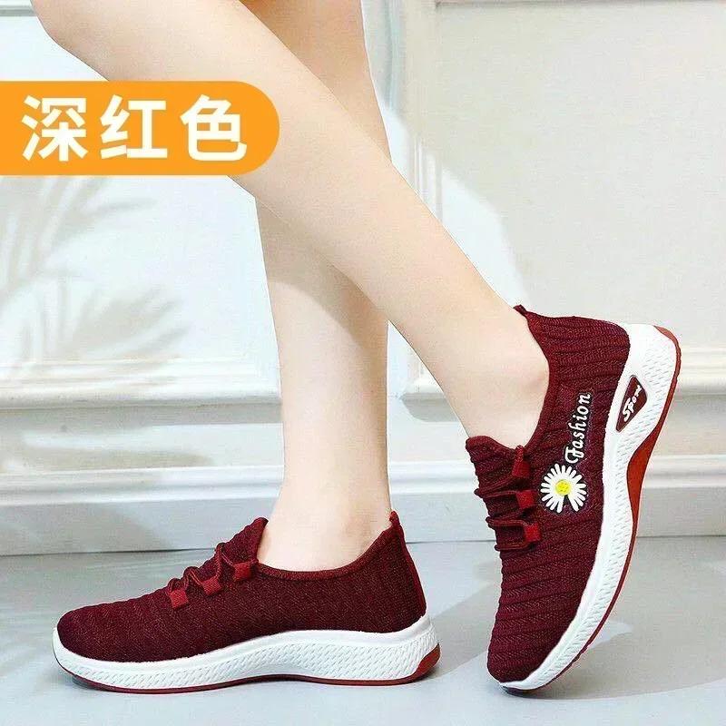Fashion women's light running shoes Adult sneakers,net shoes, comfortable soft soled sneakers, women's breathable casual single shoes
