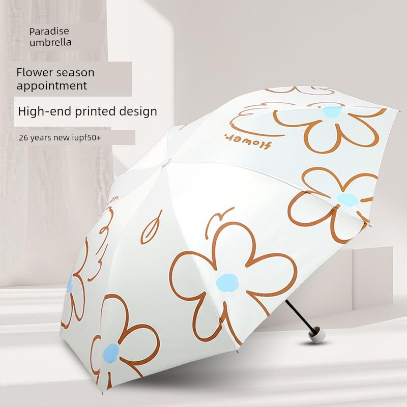 Paradise Umbrella 2026 New Print 70% Off Sun Protection Uv Protection Portable Sunshade Umbrella for Women Dual-Use for Sun and Rain