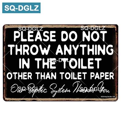 Vintage Metal Tin Sign Toilet  Pub Wall Decor Rustic Retro Bar Plaque Home Man Cave Garage Decor