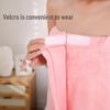 Soft Coral Fleece Bath Skirt/Robe, Strapless & Absorbent with Magic Sticker for Adults