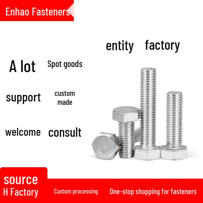 Hex Head Bolts M3/M4/M5/M, 304 Stainless Steel, Full Thread