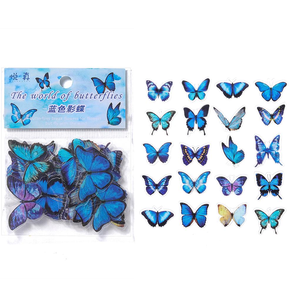 40Pcs/Bag Colorful Butterfly Stickers PET Transparent Decorative Epoxy Resin Fillings for DIY Epoxy Resin Crafts Book Decor