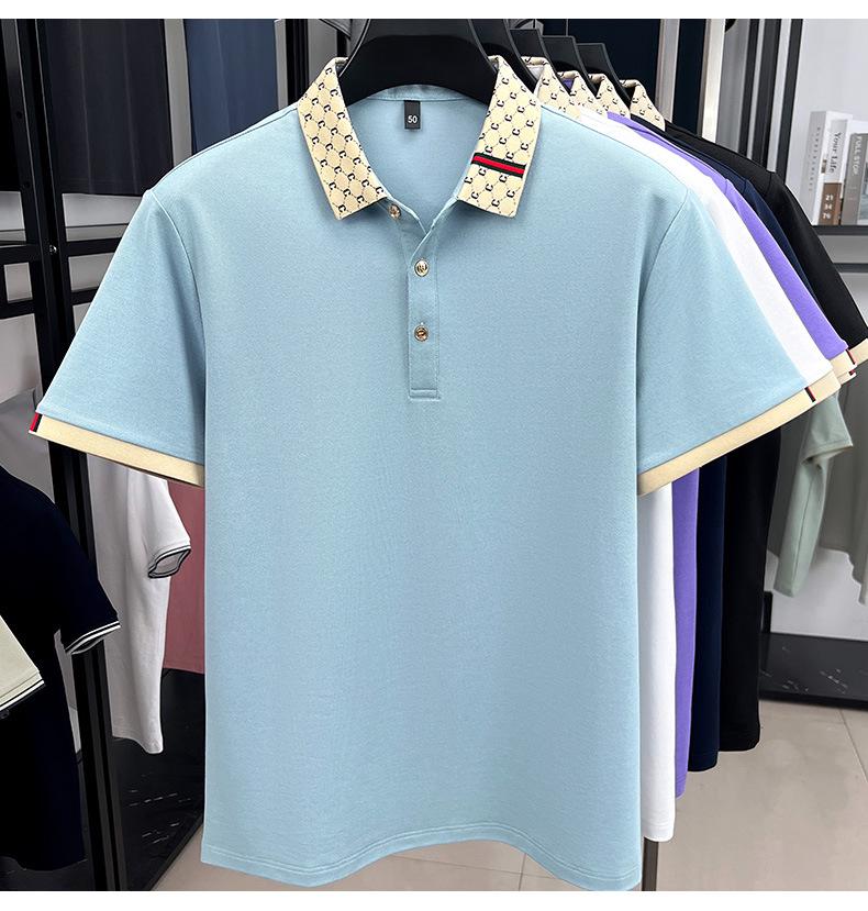 Men's Long-Sleeved Mulberry Silk Polo Shirt - Autumn Casual, Turn-Down Collar, Breathable Solid Color.