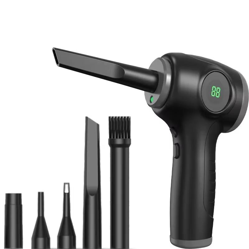 

Motorcycle Handheld Rechargeable Vacuum Cleaner and Home Portable Dual Purpose Hair Dryer Compressor Gun with LED Display USB