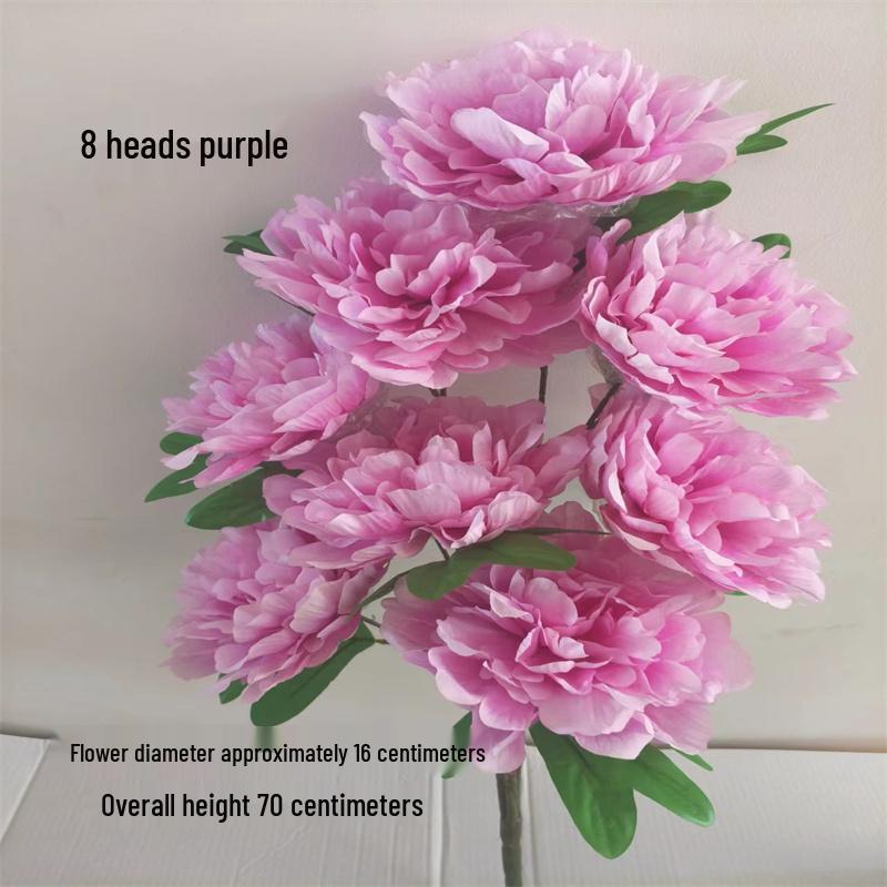 Pfingstrose Seidenblumenstrauß, 8 Köpfe - Künstliche Dekoration für Wohnzimmer & Hochzeit, Kostenloser Versand
