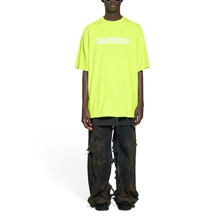 Balenciaga SS23 T Shirt Loose Fit Unisex Neon Yellow 651795TNVL17805