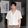 Summer Loose Hanging Collar Short Sleeved Shirt for Men, Light Luxury Style, Textured Hollow Jacquard Casual Top