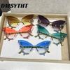 Non-polarized Butterfly Shaped Sunglasses Cat Eye Popular Women Men Shades Sun Glasses for Female Male Party Traveling  Sunglasses