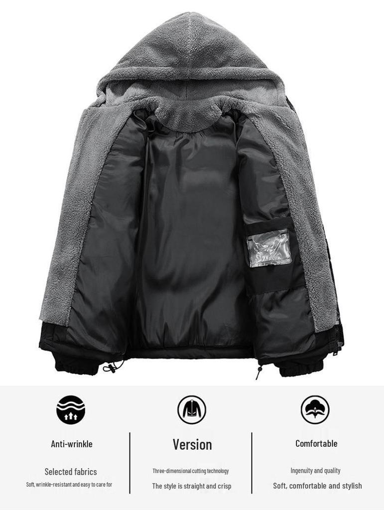 Men's Winter Plus Size Two-Piece Style Thick Cotton Jacket