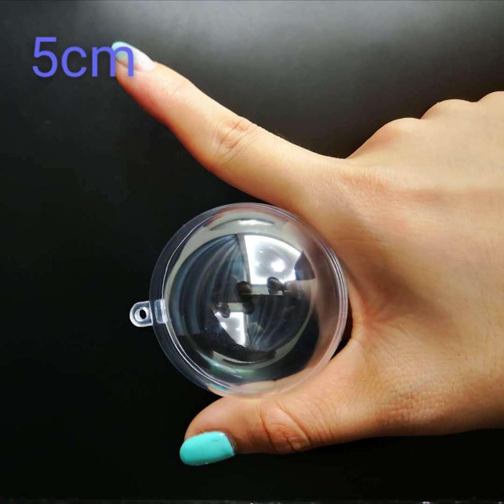 Clear Acrylic Christmas Ornament Ball - Transparent Hollow Decoration Ball
