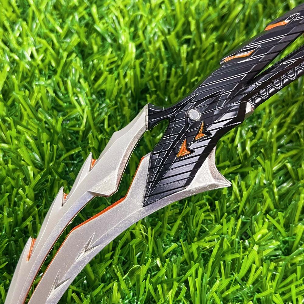 Katana Valorant de 7.1 pulgadas Hoja Blackwave Espada de Metal Anime Cuchillo Ninja Accesorio de Cosplay Tamaño Real Katana Japonesa Espada Samurai Juguete
