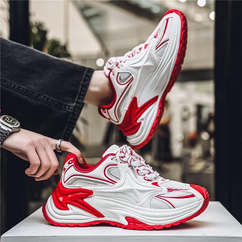 Men's thick-soled slow running shoes non-slip outdoor hiking men's shoes breathable retro casual sports trend dad shoes men