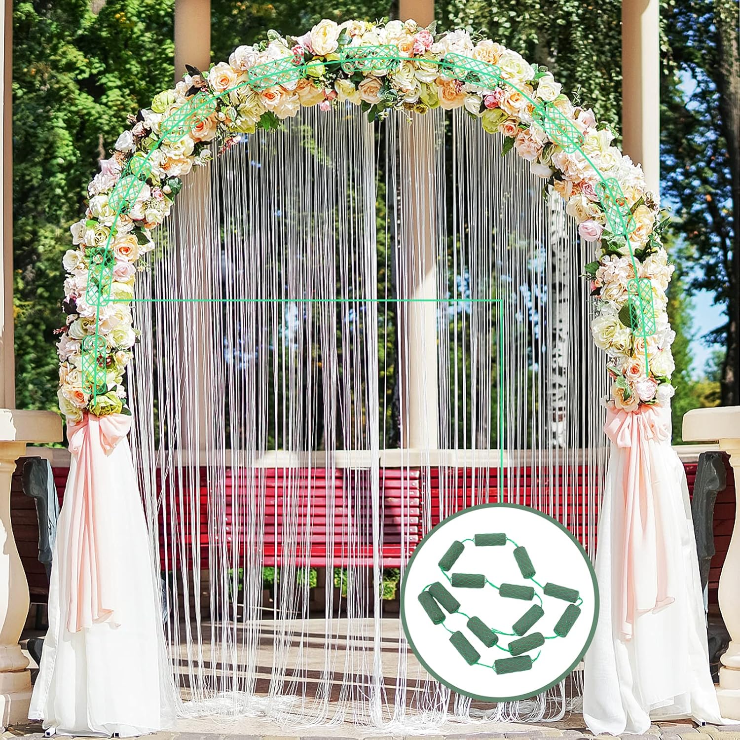 

1 упаковка блоков из флористической пены в форме колбасы, флористическая влажная пена для гирлянды, абсорбция, для цветочной композиции, арки, двери, настольной цветочной пены для дома, свадьбы