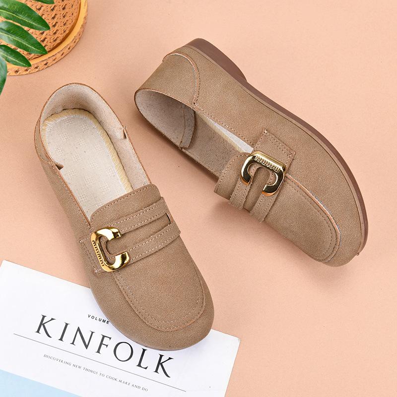 2025 spring and autumn new flat-soled mother shoes with one foot, soft-soled Doudou shoes for women, fashionable and comfortable casual single shoes f