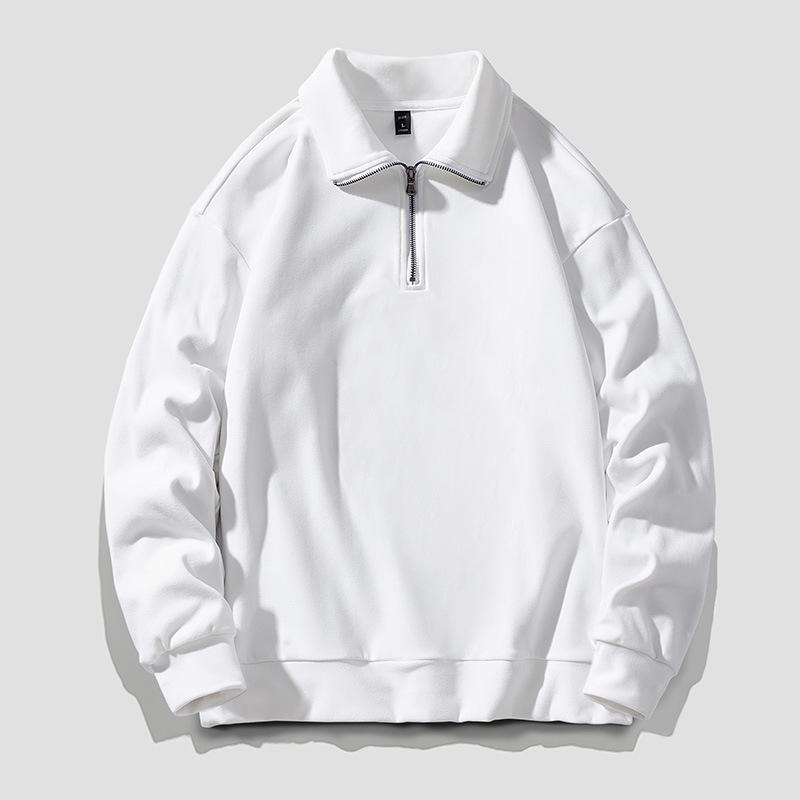 Spring Men Half Zip Sweatshirts 2025 Men High Street Fashion Stand Collar Pullover Hoodies Y2K Clothes Korean Fashion Tops