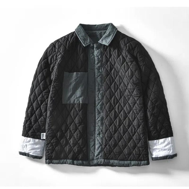 Autumn and Winter Warm Mens Jackets Chinese Style Traditional Clothing Padded Button Jacket Casual Lapel Collar Thicken Parkas Coat