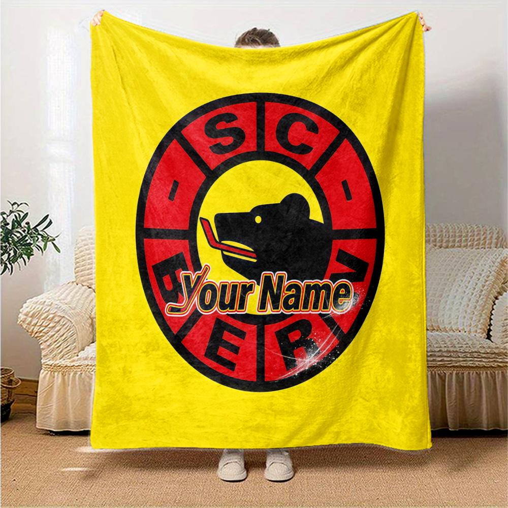 1PC Sc Bern Custom Name Patterned Flannel Blanket Suitable For All Seasons For Home Decor Warmth And Comfort Gifts Holiday Present