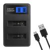 Portable LCD Micro USB Chargers for Olympus D750, SH21, SP800UZ, Battery Convenient Double Slot Charger Repalcement