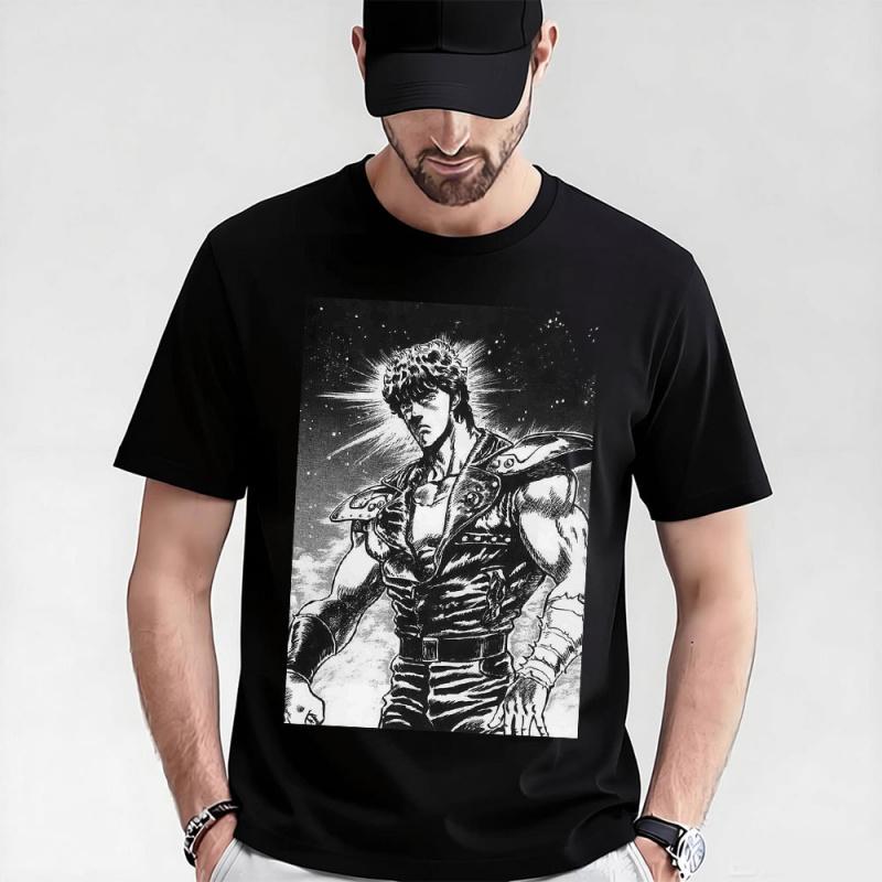 0405 Manga Kenshiro Fist of the North Star Anime Geschenk T-Shirt Hokuto no Ken Aufdruck Grafik-T-Shirt Y2K Kleidung Alle Größen Oberteile