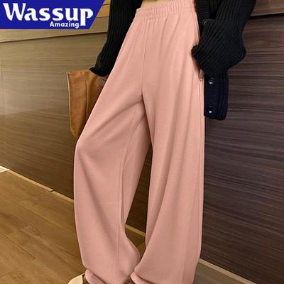 WASSUP AMAZING Women's Fleece-Lined Wide-Leg Casual Pants