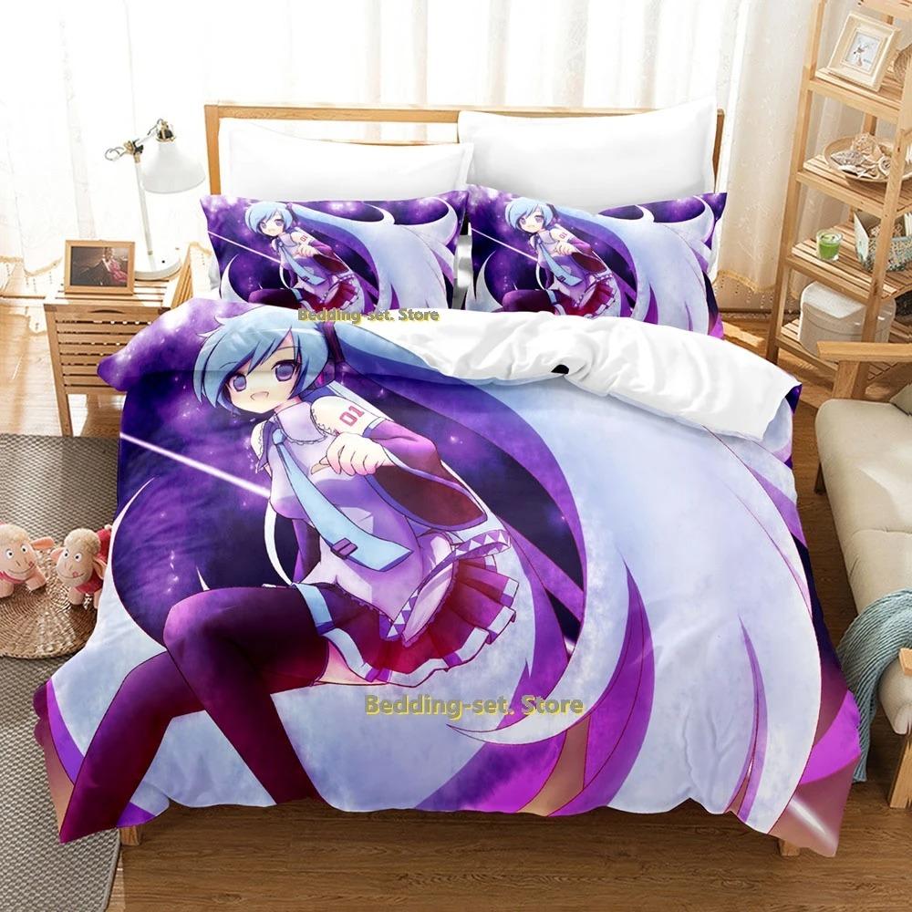 Elegant Classic Single Twin Full Queen King Vocaloid Size Bed Adult Kid Bedroom Duvetcover Sets 3D Anime Quilt
