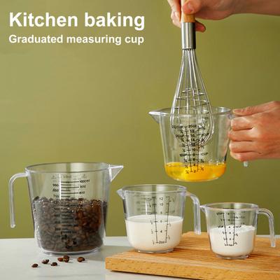 150ml/300ml/600ml/1000ml Measure Liquid Jug Transparent Ergonomic Handle Food Grade Large Capacity High Accuracy BPA Free Liquid Measuring Cup
