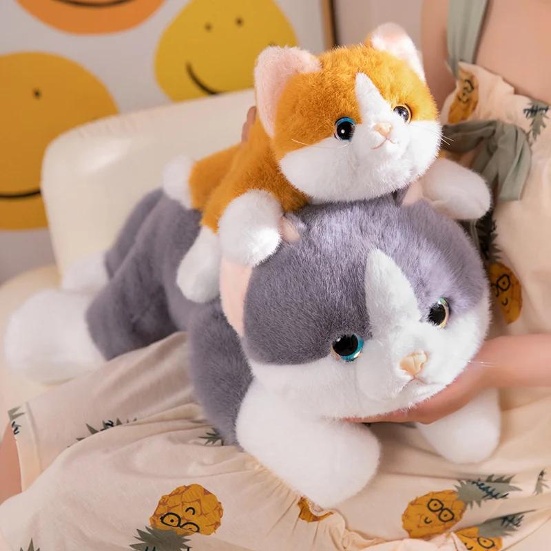Simulation Cat Plush Toys Soft Stuffed Kitten Model Fake Cats Realist Animals For Kids Girls Birthday Valentine's Day Gift