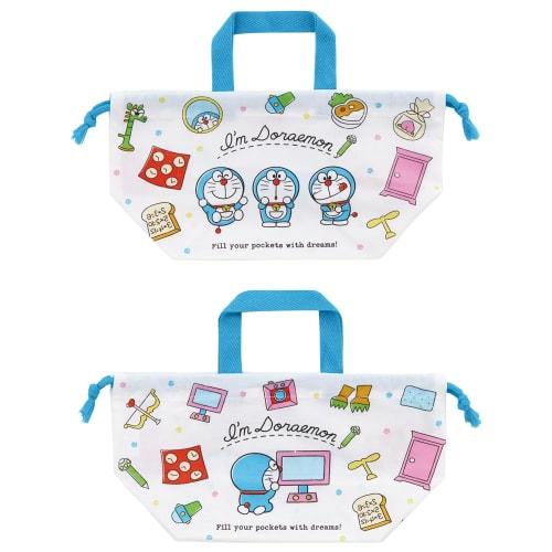 Skater Children's Lunch Box Drawstring Bag Doraemon Line Design Sanrio Made In Japan KB7-A