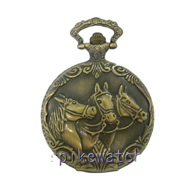 Cheap Antique Plain Pocket Watch With Horses antique серебряный