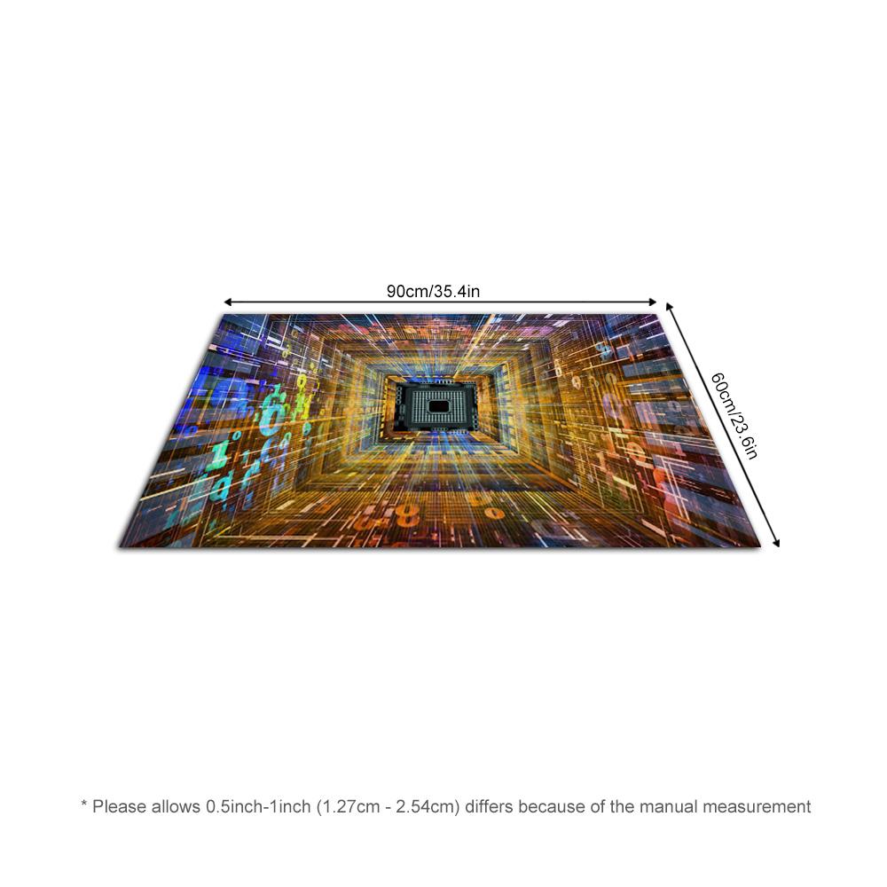 Tuniu Abstract Geometric Warp Speed Rug Mat for Living Room Bedroom Kitchen Floor Decor