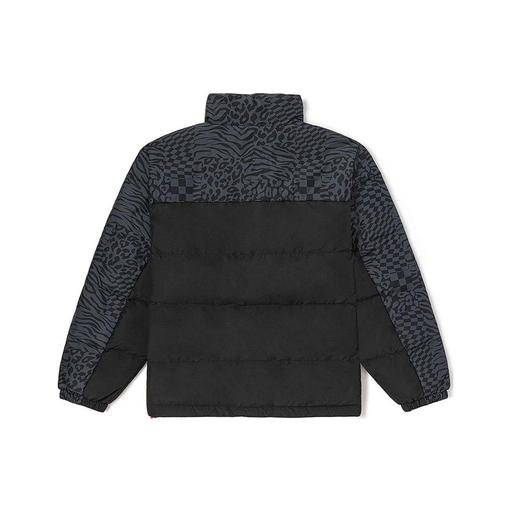 Vans Color Block Design Brand Logo Embroidered Stand Collar Down Jacket Unisex Outerwear Black VN0A7YJIBLK