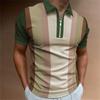Men's Short Sleeve Zip Neck Polo Shirt, Stylish Casual Daily Wear Top
