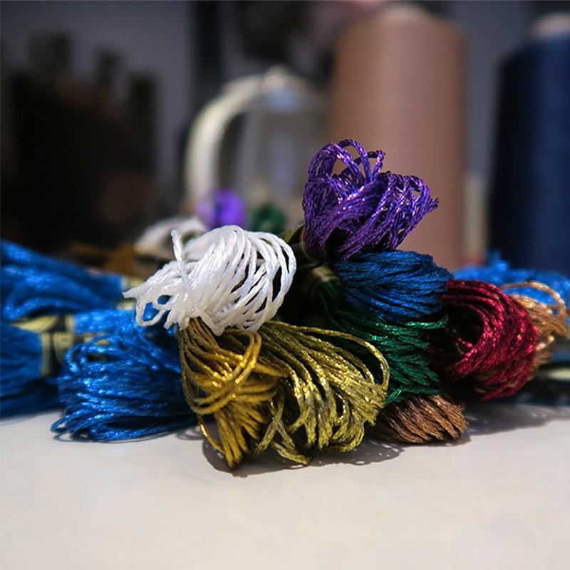 8 Meters 12 Strands Colorful Cross Stitch Thread Metallic Embroidery Floss Cross Stitch Thread Floss Sewing Skeins Craft