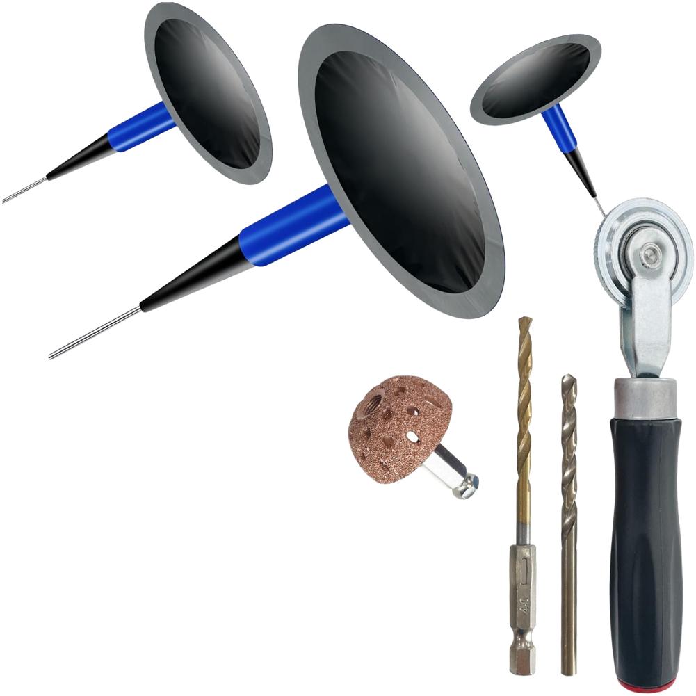 24pcs Tire Repair Patch Kit Rubber Mushroom Head Stoppers Puncture Fixing Natural Rubber Insert Tool Set For Car Motorbike Cycle