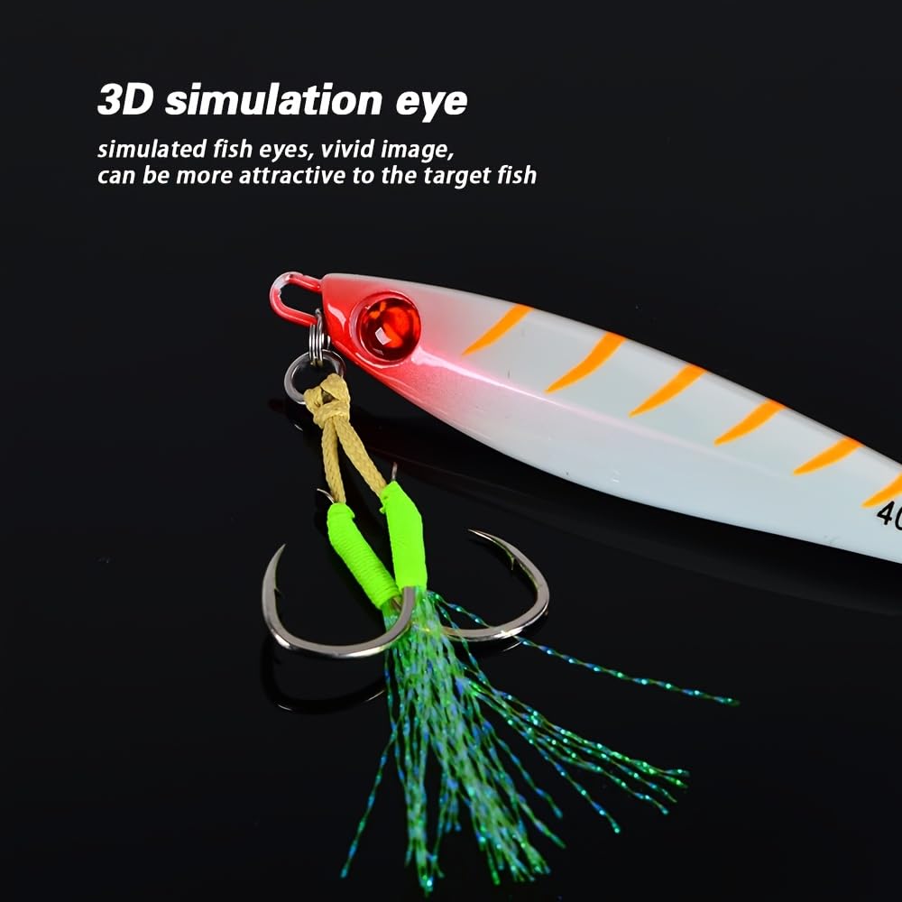 SHUOSEN Metal Jig Set 20g 30g 40g 60g 3D Fishing
