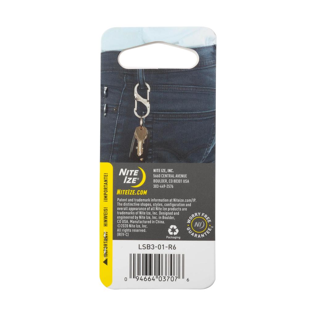 NITEIZE Esbiner Slide Lock Carabiner #3 Black LSB3-01-R6 (Japanese Genuine