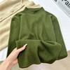 Women Half Turtleneck Knitted Sweater Soft Slim Fit Long Sleeve Base Layer Tops Solid Color Casual Autumn Winter Basic Pullover