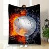 A Volleyball Surrounded by Fire On One Side and Water On the Other. for All Seasons Blanket Lunch Break Throw Gift