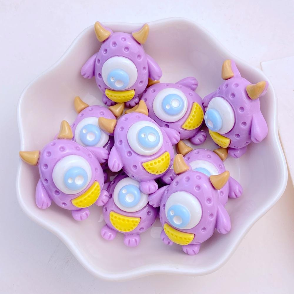 

10Pcs New Cute Resin Cartoon Monster Series Flat Back Parts Embellishments For Hair Bows Accessorie
